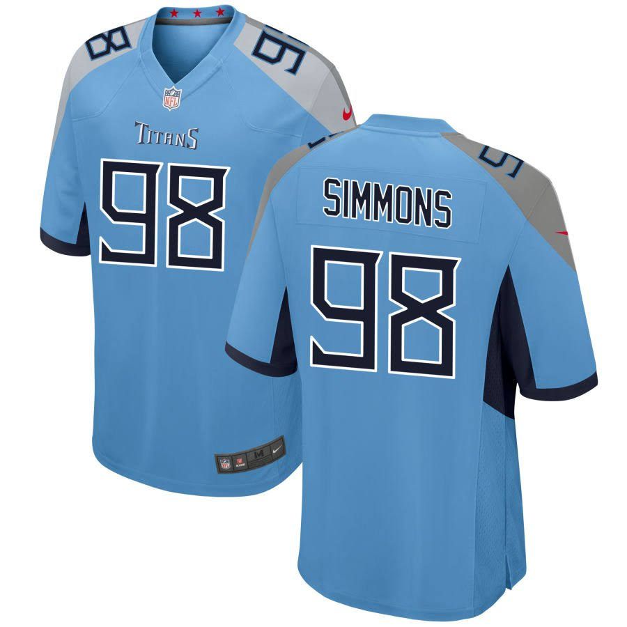 Men Tennessee Titans #98 Jeffery Simmons Nike Light Blue Game NFL Jersey